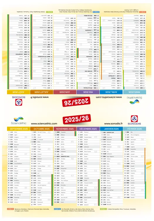 Calendrier sonodis et commerciaux Calendrier sonodis et commerciaux